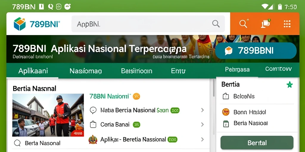 Antarmuka aplikasi 789BNI yang menarik dan informatif.