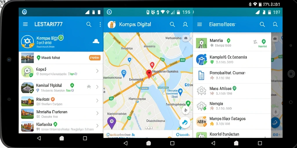 Tampilan antarmuka aplikasi Kompas Digital LESTARI777 yang user-friendly.