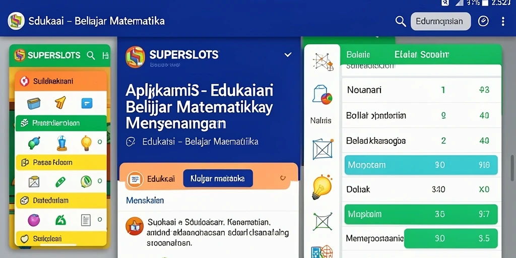 Tampilan antarmuka aplikasi SUPERSLOTS yang interaktif dan menarik.
