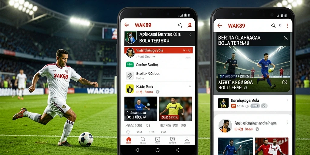 Antarmuka utama WAK89 menampilkan berita olahraga bola terkini.