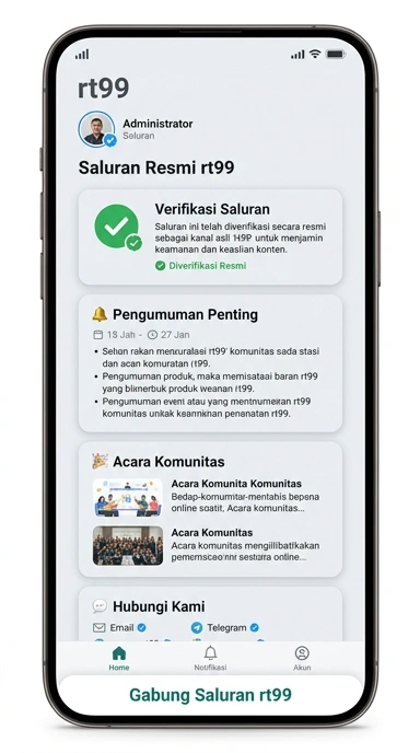 Tampilan kanal resmi rt99